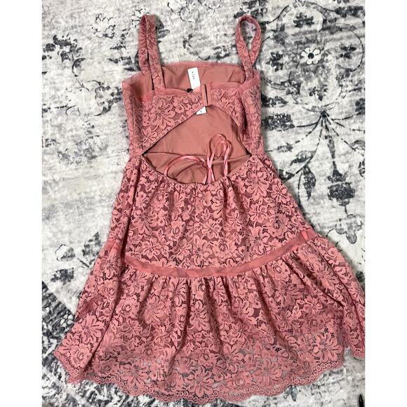 Aqua Womens Lace Above Knee Fit & Flare Dress Sz 12 - Picture 5 of 8